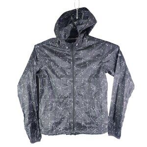 Womens Black & White Columbia Waterproof Hooded Jacket Windbreaker Size L